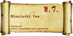 Misolszki Tea névjegykártya